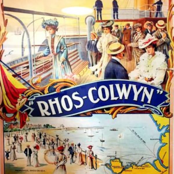 Vintage Colwyn Bay Liverpool Ferries  Poster Print A3
