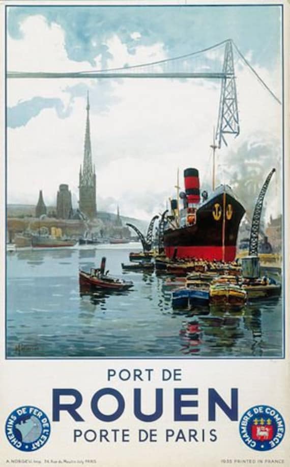 Lot De 2 Affiches Vintage Encadrées : Rouen-Le Havre Et Dieppe (bateaux) - PostersAndCo