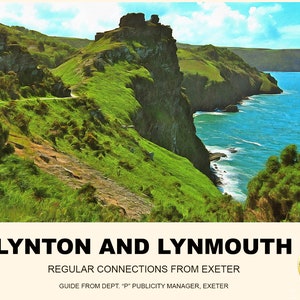 Vintage Style Railway Poster Lynton and Lynmouth North Devon A3/A2 Print