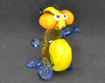 Blown Glass Badger Figurine: Collectible Art Glass Ornament