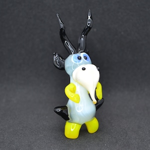 Blown Glass Goat Statue - Goat Desk Decoration - White Goat Ornaments - White Glass Goat Figurine - Decorative Goat Scupture
