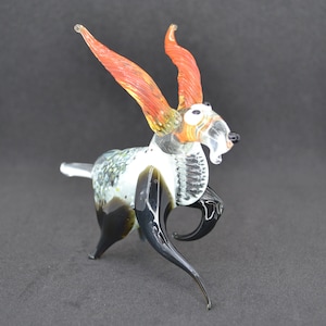 White Goat Ornaments - White Glass Goat Figurine - Decorative Goat Scupture - Blown Glass Goat Statue - Goat Desk Decoration