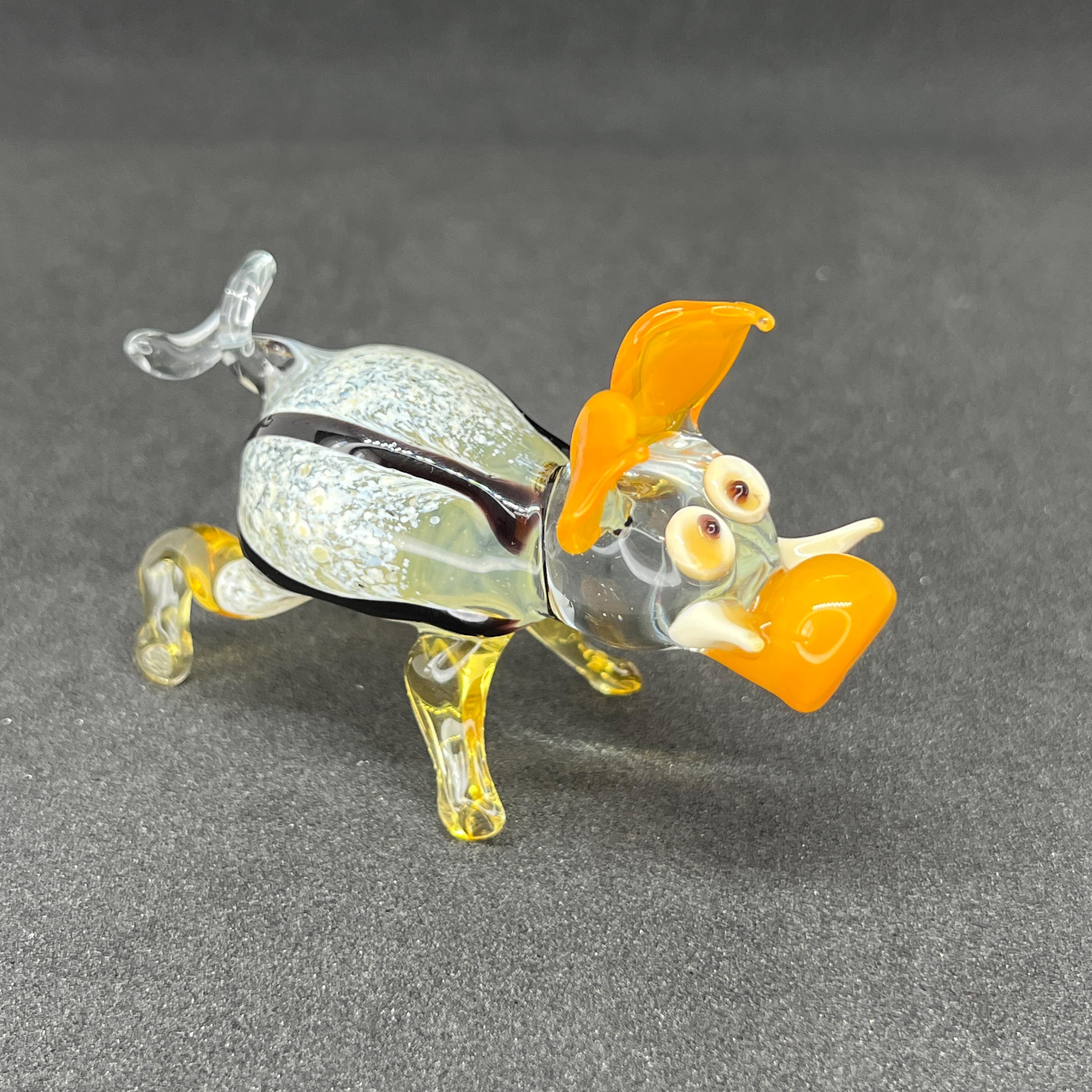 コレクター向けガラス製豚の像 - 透明ガラス製豚の置物 - アートガラス