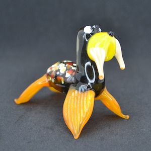 Glass Walrus Figurine - Glass Walrus Ornament - Gift ideas for Mom - Blown Glass Walrus Sculpture - Decorative Glass Walrus Statue