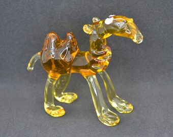 Glass Camel Figurine: Collectible Desert Animal Sculpture