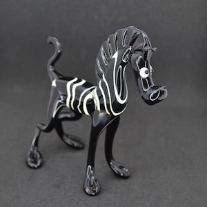 Glass zebra figurine - Zebra sculpture - Handcrafted glass zebra - Zebra art decor- Collectible zebra figurine - Glass animal figurine
