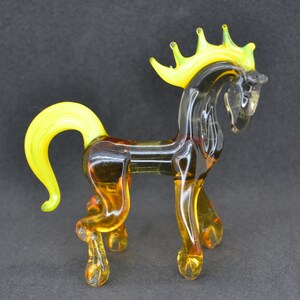 Glass Horse Figurine - Blown Glass Horse Sculpture - Glass Horse Farm Gift Statue - Animals Horse Desk Ornaments