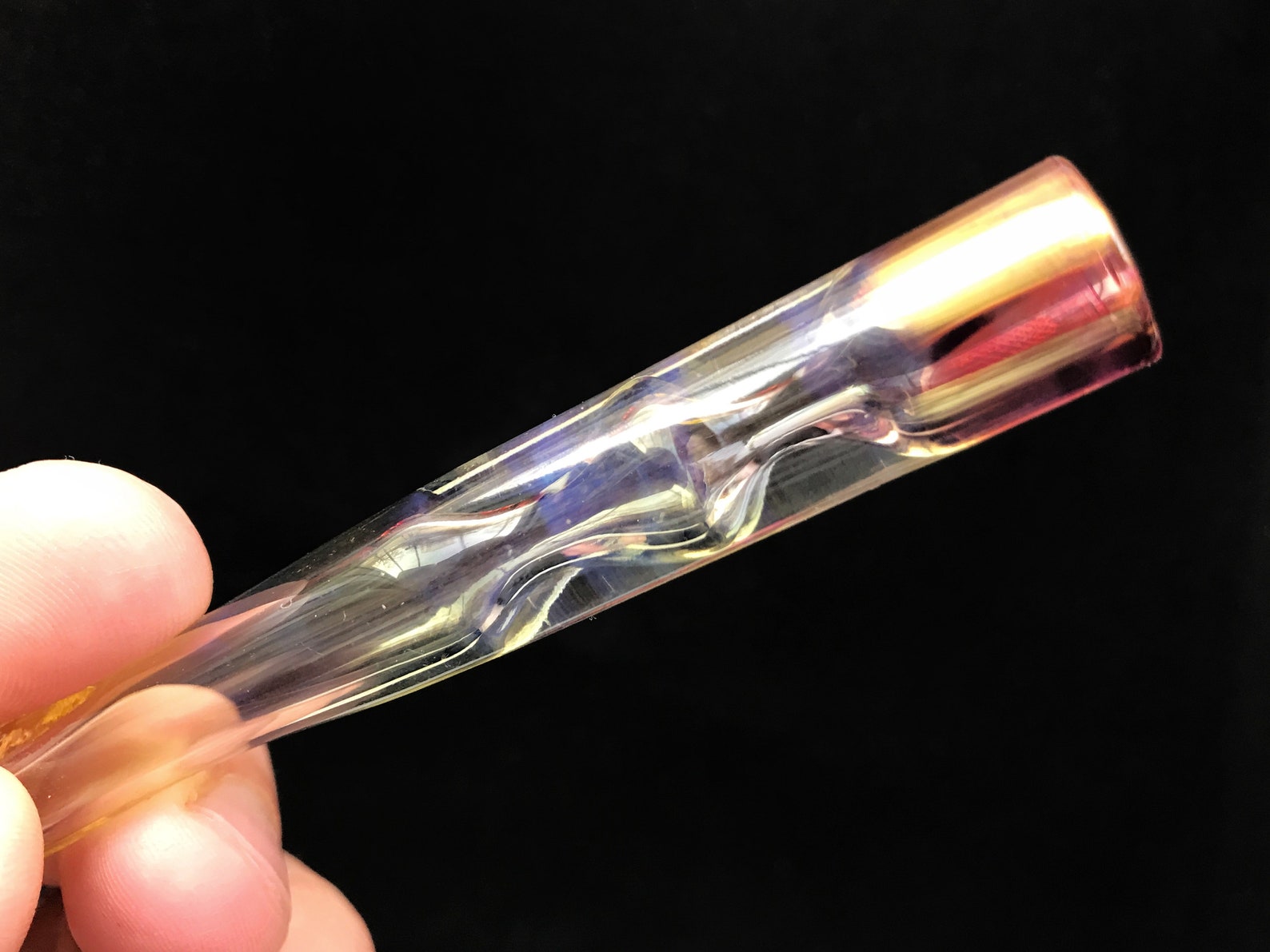 4 Glass One Hitter Chillum Glass Onehitter Pipes Art Etsy
