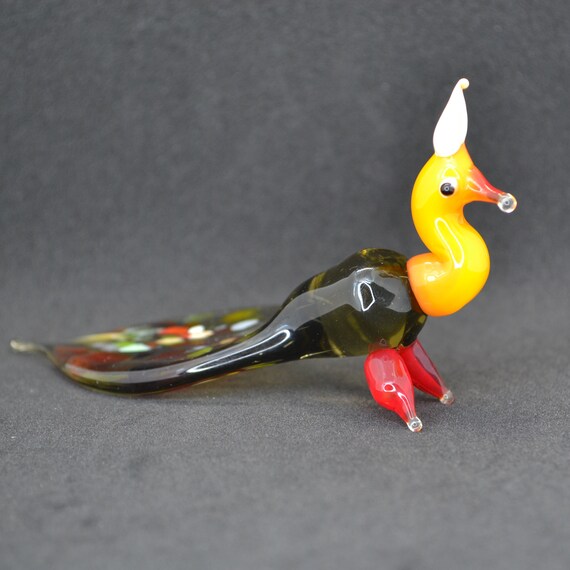手吹きガラスの孔雀の置物：コレクター向けオーナメント - Etsy 日本