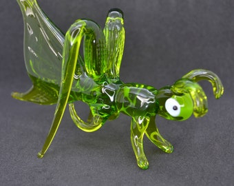Glass Grasshopper Figurine - Blown Grasshopper Sculpture - Grasshopper Decorative Statue - Home Decor Ornaments