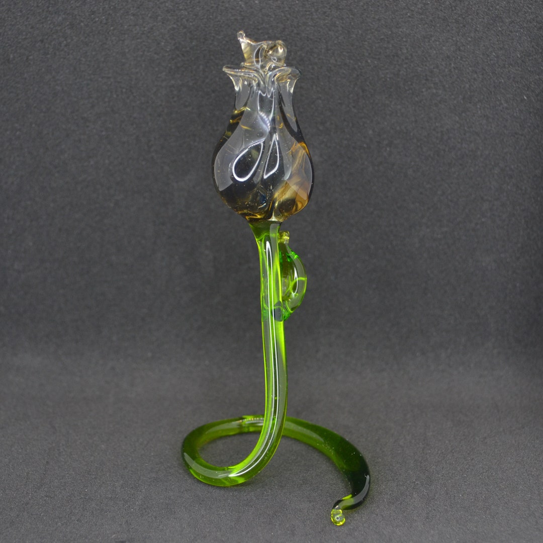 Blown Glass Rose Flower Figures - Collectible Glass Rose Decoration ...
