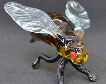 Handmade Glass Fly Figurine - Glass Fly Sculpture for Insect Lovers and Collectors