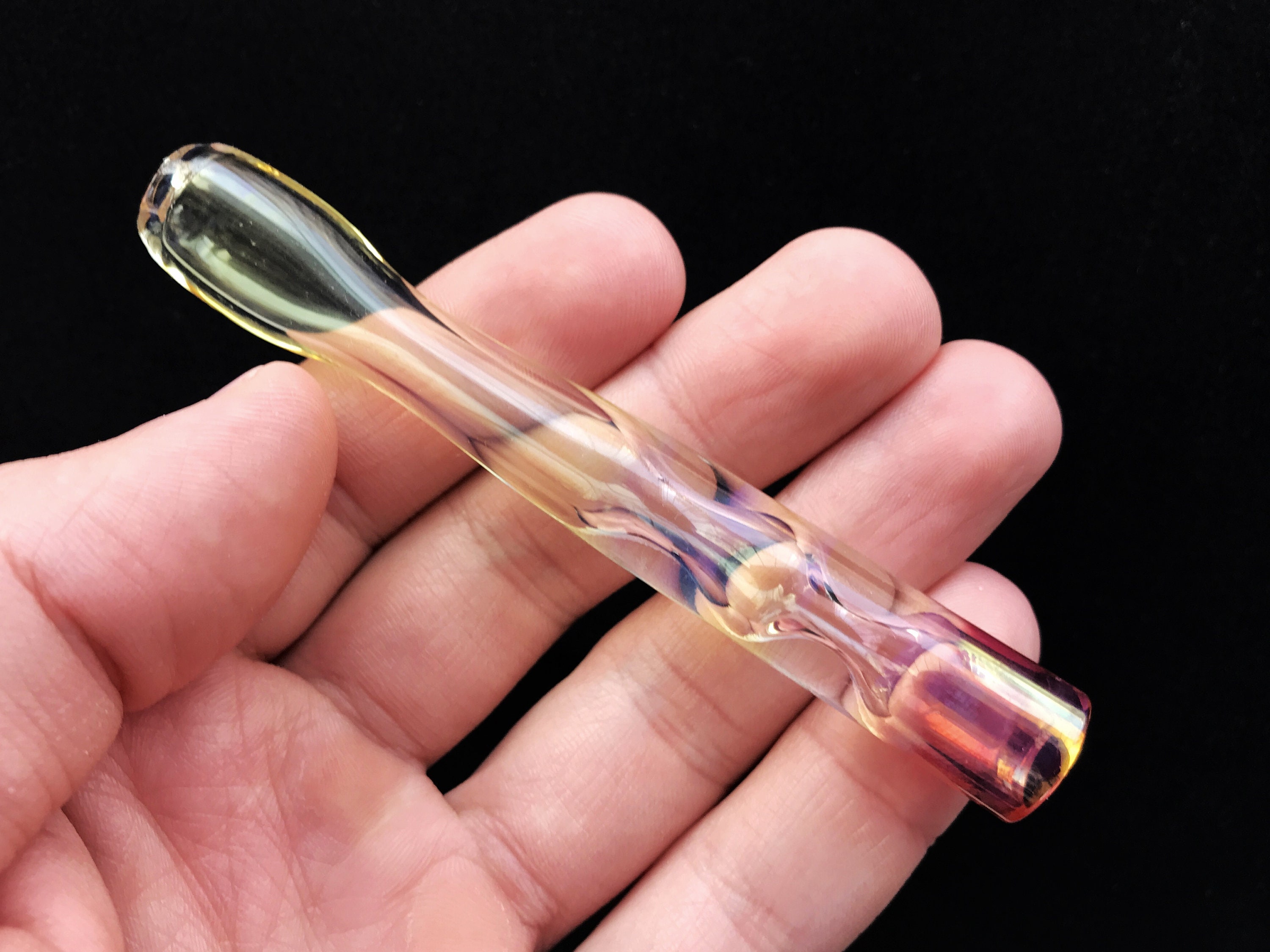 4 Glass One Hitter Chillum Glass Onehitter Pipes Art Etsy