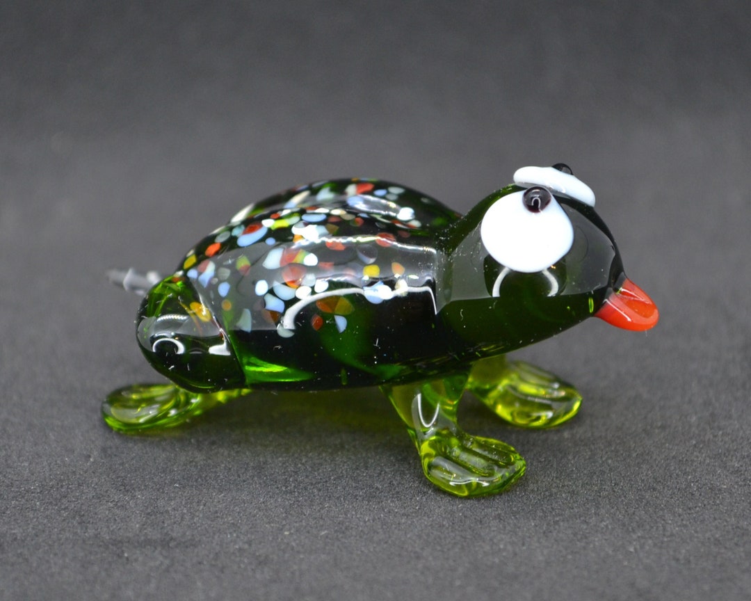 Collectible Glass Frog Sculpture Green Glass Frog Ornament Etsy