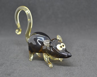 吹きガラスのネズミの置物：ムラーノスタイルのミニチュア彫刻 - Etsy 日本