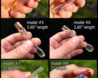 Glass Chillum Pipe, One Hitter Glass Pipe, Handmade Smoking Pipe, Pocket Size Herb Pipe, Minimalist Glass Tube Pipe Gift