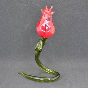 Glass Rose Flower Gift - Red Rose Flower Artificial - Glass Rose Stand - Glass Rose for Girlfriend - Glass Rose Flower Decorations for Party