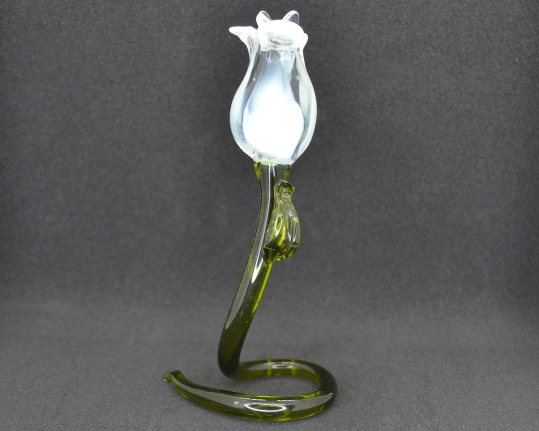White Glass Rose Flower - Rose Flower Office Supplies - Glass Rose for ...