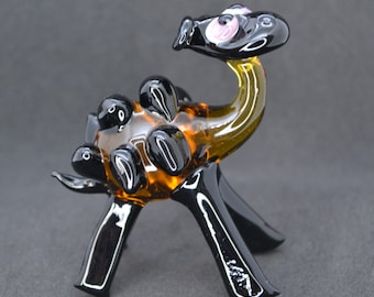 白いガラスの羊の置物 - 手吹きムラーノスタイルの羊 - ミニガラスの