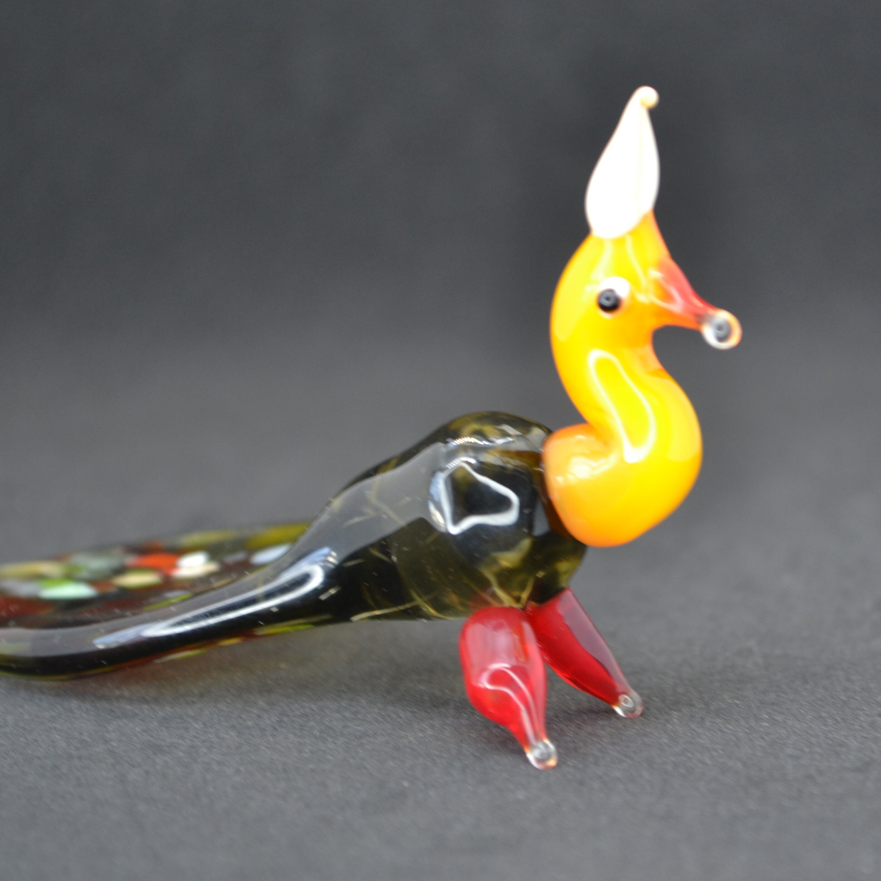 手吹きガラスの孔雀の置物：コレクター向けオーナメント - Etsy 日本