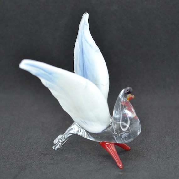手作りガラスの鳩の置物：優雅な鳥の彫刻 - Etsy 日本