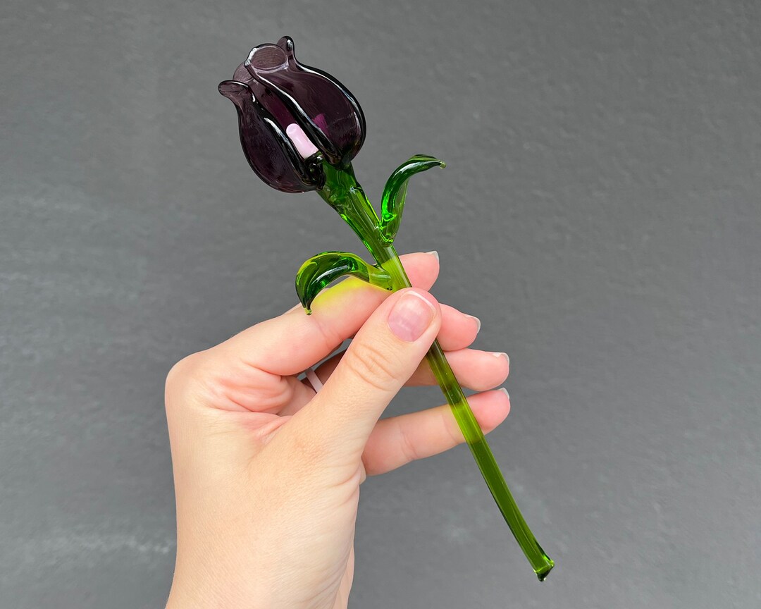 Glass Flower Garden Stake Glass Flower Ornaments Glass Flower Gift