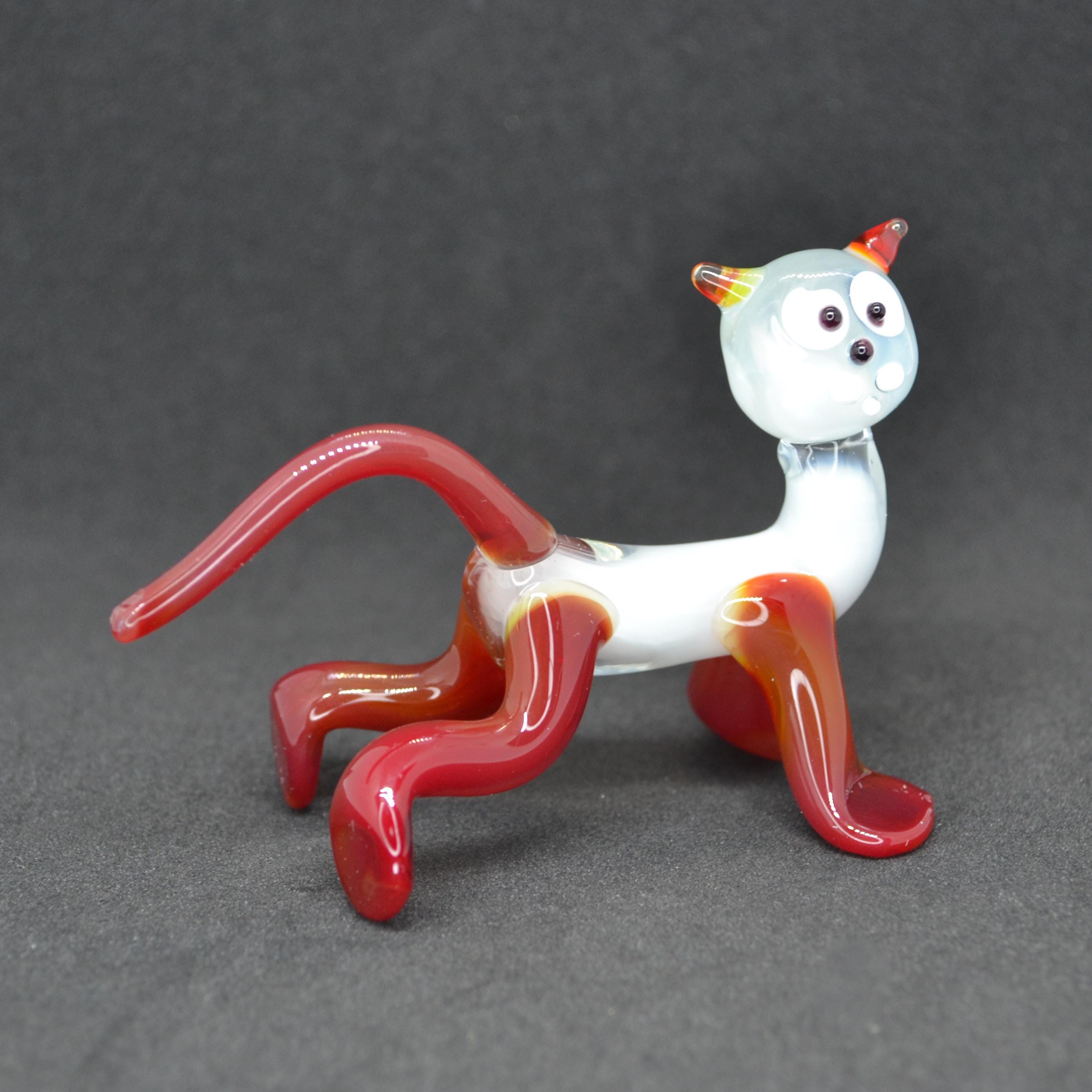 ムラノ　ねこ　ガラス　置物 イタリア製 ベネチアンガラス 猫型 置物 キャット - エステルノ