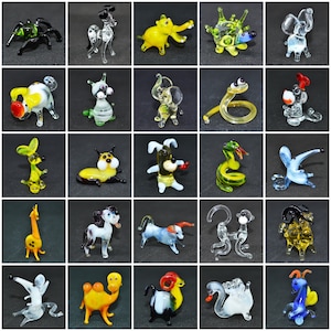 Mini Glass Animal Figurines: 1-Inch Decorative Set of 25