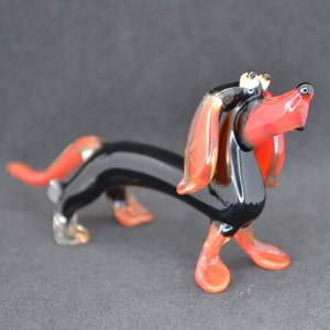 Black glass dachshund - Large glass dog ornament - Dachshund ofice decor - Glass dachshund figurines - Glass dog statue - Dachshund gifts