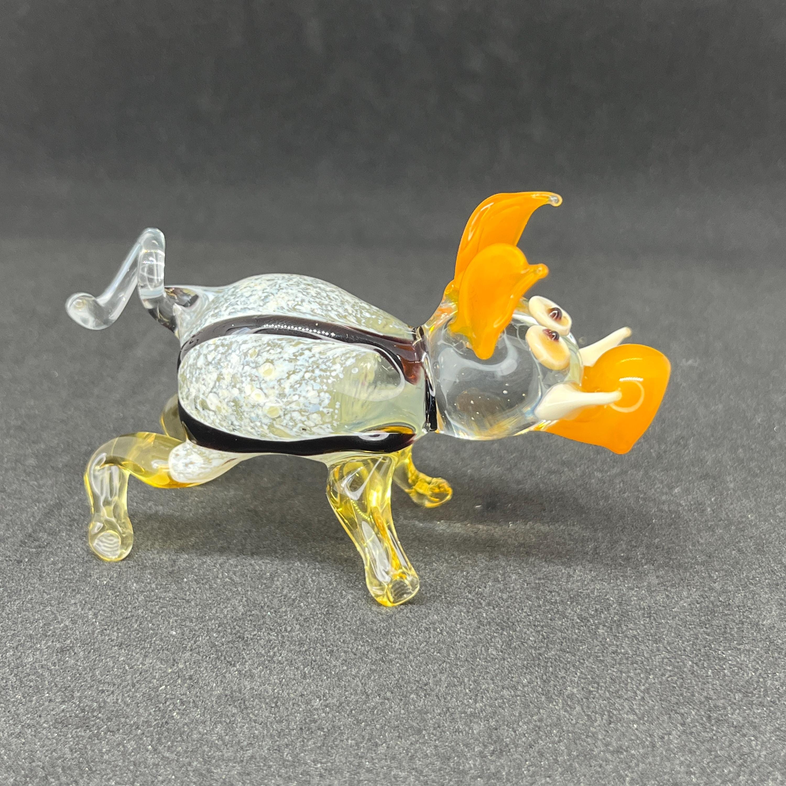 コレクター向けガラス製豚の像 - 透明ガラス製豚の置物 - アートガラス 