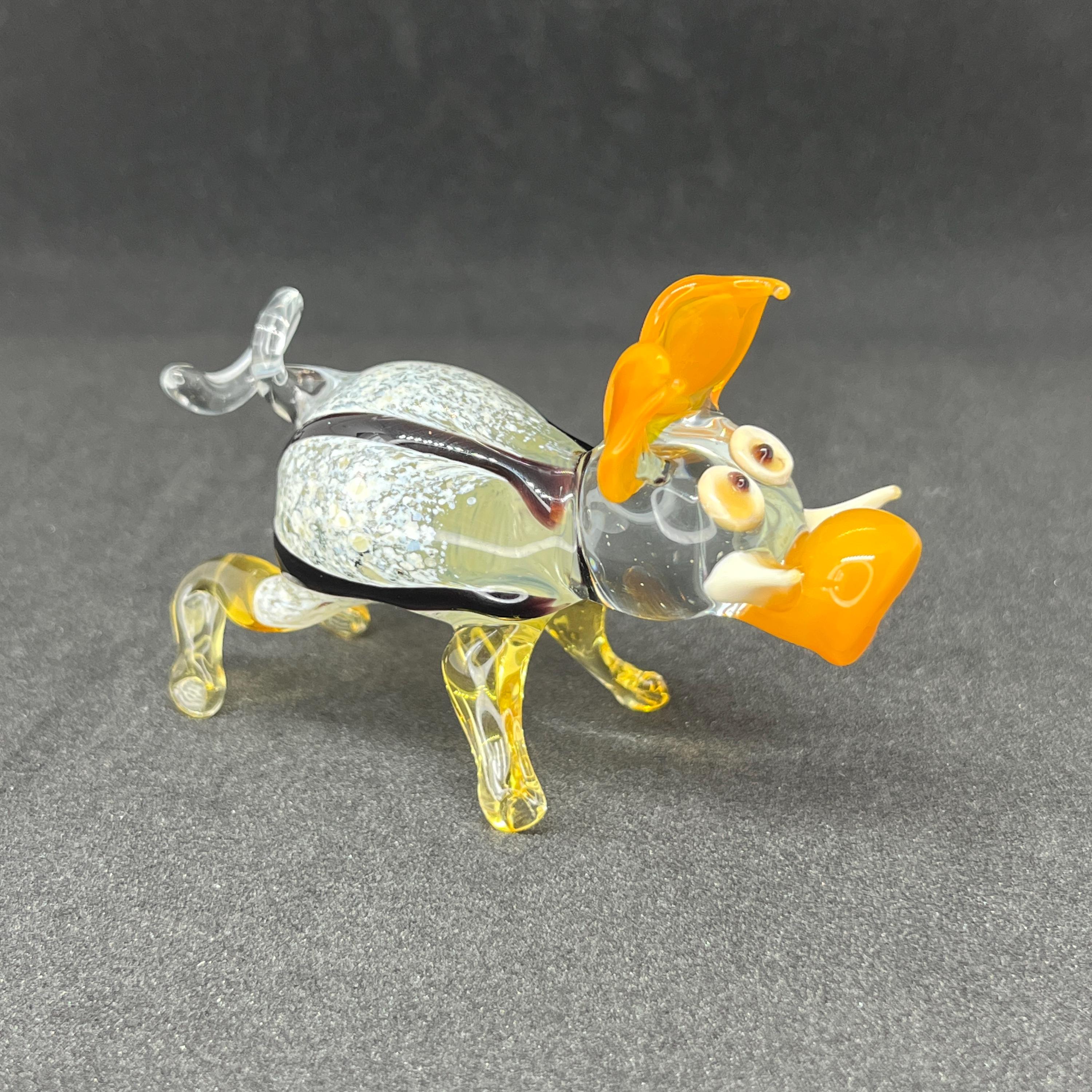 コレクター向けガラス製豚の像 - 透明ガラス製豚の置物 - アートガラス