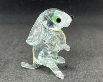 ムラーノガラス うさぎの置物 ガラスのウサギの置物：イースターのためのムラーノスタイルのウサギの