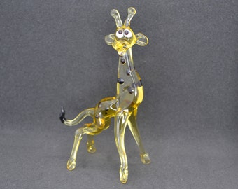 Glass giraffe collectible ornament - Glass blown giraffe sculpture - Glass giraffe figurine - Giraffe art glass paperweight - Handmade gifts