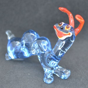 Collectible glass caterpillar home decor - Blue glass caterpillar figurine - Handmade glass caterpillar sculpture - Blown glass Statue