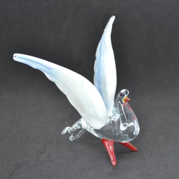 手作りガラスの鳩の置物：優雅な鳥の彫刻 - Etsy 日本