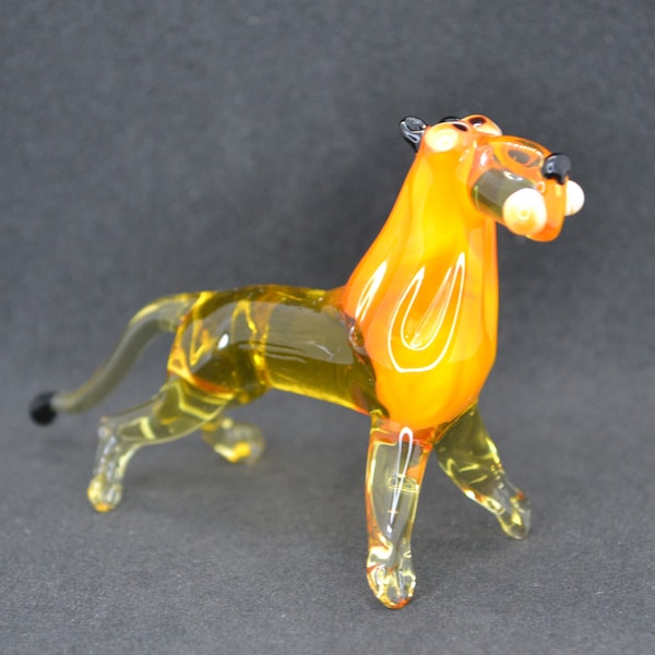 Glass Lion Figurine Etsy