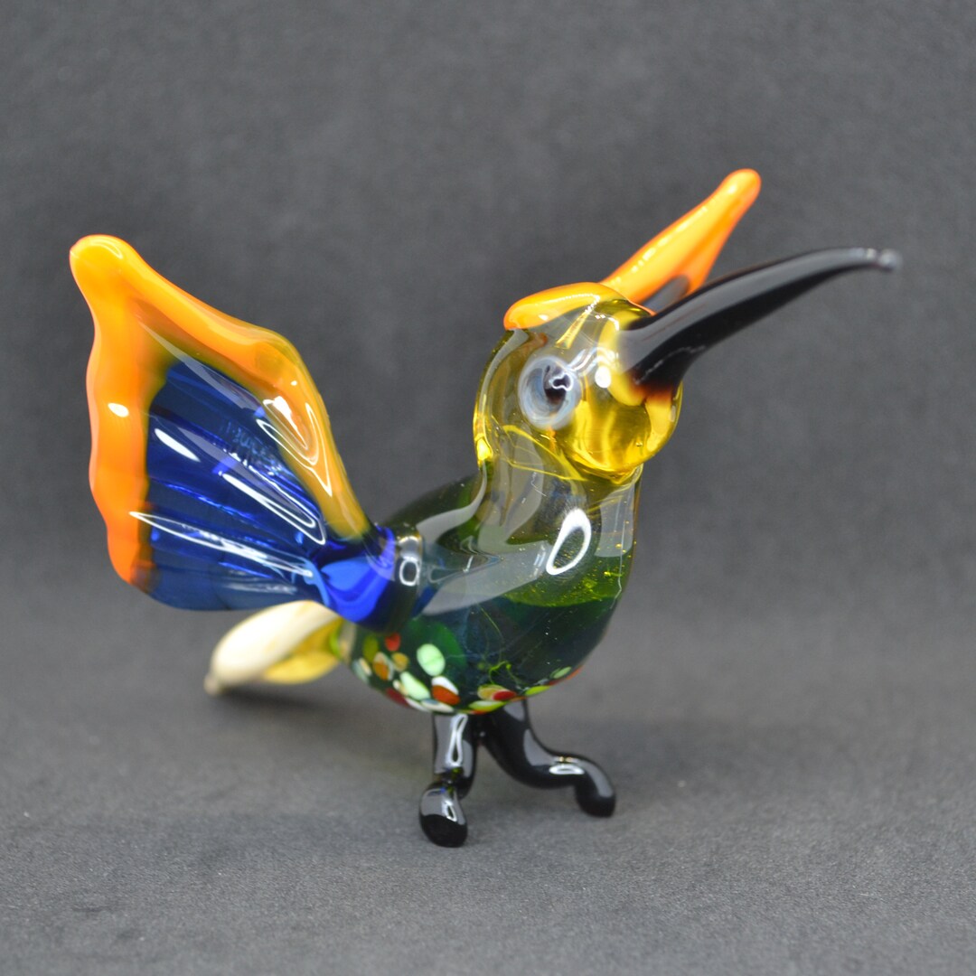 Murano Glass Hummingbird Figurine Art Glass Hummingbird Etsy