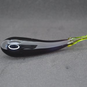 Glass Eggplant Figurine - Blown Glass Eggplant Sculpture - Handcrafted Eggplant - Decorative Vegetable - Tabletop Eggplant Kitchen Decor