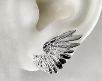 Sterling Silver Wing Earrings, Angel Wings, Handmade