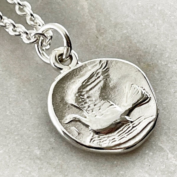 Dove Pendant Necklace, All Genders Jewelry, Greek Coin Pendant, Peace Pendant, Dove Pendant, Ancient Coin Necklace