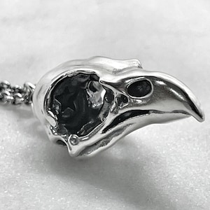 Skull Necklace, Eagle Skull Necklace, Silver Skull Necklace, goth necklace