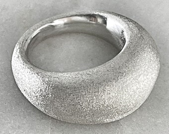 925 Sterling Silver Domed Ring, Chunky Boho Stackable Ring