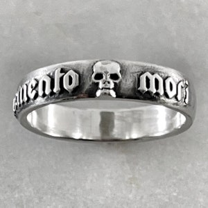 5mm Memento Mori Ring, Dark Mori, Mourning jewellery, Mourning Jewelry