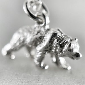 Bear Pendant, Bear Necklace, Silver Necklace, Grizzly Bear, Bear Jewelry, Honey Bear, Silver Bear Pendant, Silver Bear Necklace