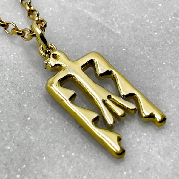 Colgante de ave del trueno en oro de 24 quilates, collar nativo americano en plata de ley
