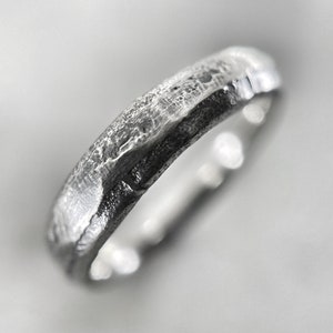 Rustic Silver Ring, Alternative Wedding Band, Wedding Ring