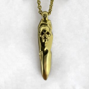 Schädel Halskette, Memento Mori Gold, Goldene Halskette, Schädel Scherbe Halskette, makaberer Schmuck, Trauerschmuck, Memento Mori