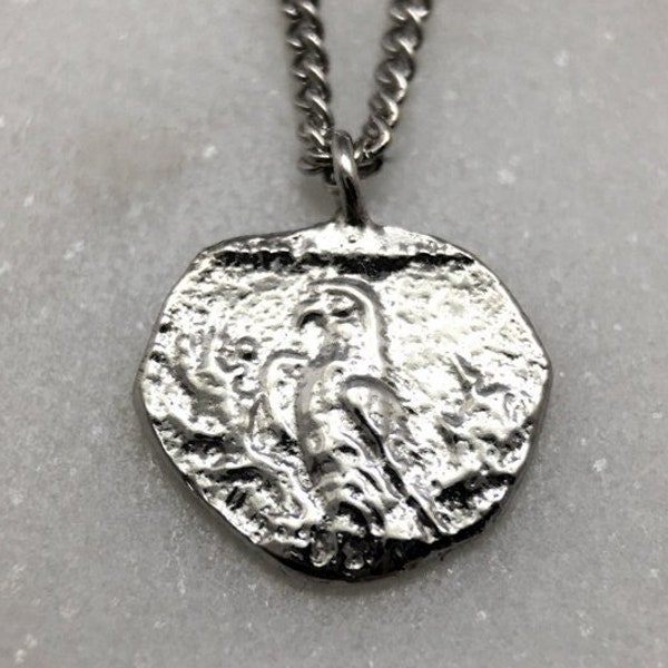 Parrot Necklace, Ancient Coin, Parrot Pendant, Parrot Jewelry