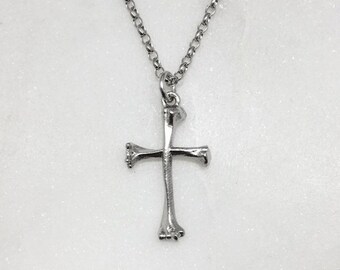 Bone Cross Necklace | Etsy