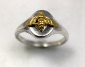Tiny Gold Bee Signet Ring